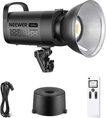 NEEWER CB150 150W LED Video Light، 5600K ضوء النهار COB إضاءة الإخراج المستمر مع Bowens Mount/2.4G Remote 13000lux/1m CRI/TLCI97+ لتسجيل الفيديو Stuido التصوير الفوتوغرافي في الهواء الطلق in Saudi Arabia