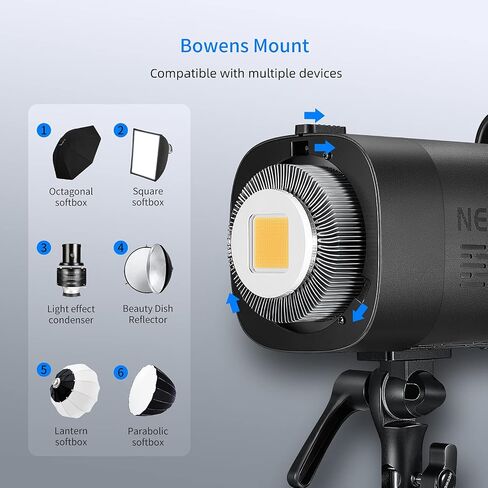 NEEWER CB150 150W LED Video Light، 5600K ضوء النهار COB إضاءة الإخراج المستمر مع Bowens Mount/2.4G Remote 13000lux/1m CRI/TLCI97+ لتسجيل الفيديو Stuido التصوير الفوتوغرافي في الهواء الطلق in Saudi Arabia