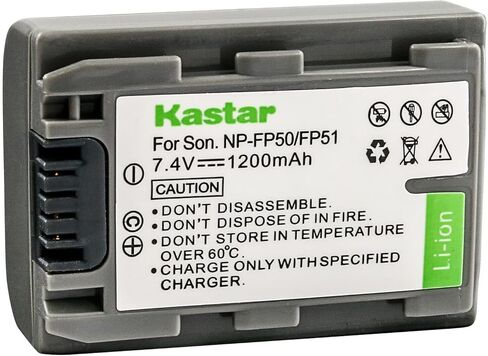 Kastar 1-Pack NP-FP50 / NP-FP51 Battery 7.4V 1200mAh Replacement for Sony DCR-HC40, DCR-HC41, DCR-HC42, DCR-HC43, DCR-HC44, DCR-HC46, DCR-HC65, DCR-HC85, DCR-HC94, DCR-HC96 Camcorder in Saudi Arabia