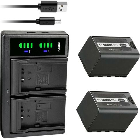 Kastar 2-Pack AG-VBR59 Battery and LTD2 USB Charger Replacement for Panasonic AG-VBR59, AG-VBR89G, AG-VBR118G, AG-BRD50, AG-B23, Panasonic HC-X2 4K Camcorder, Panasonic HC-X20 4K Mobile Camcorder in Kuwait