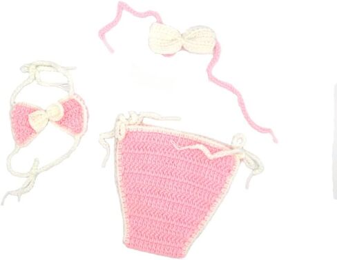 Newborn Baby Photography Outfits Bikini Girls Baby Photo Swimsuit Outfit Newborn Photoshoot Crochet Props Picture Knit Set in Kuwait
