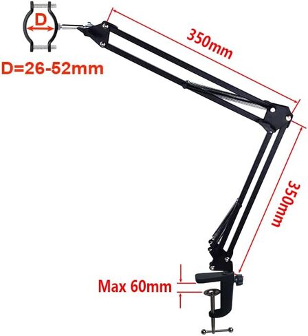 Microscope Articulated Arm Stand Gooseneck Light Set, Dual Gooseneck Spot Light C Mount Lens Holder 26mm-52mm Adjustable Clamp, HDMI USB Camera Lens Electronic Soldering Repairing Stand (Spotlight) in Saudi Arabia