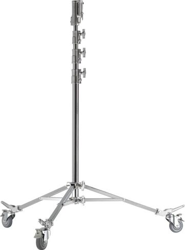 Kupo Master High Cine Stand with Triple Function Universal Head, Heavy Duty Steel Construction, Leveling Leg, Extended Height up to 14.6', High Load Support up to 88.2lbs, Silver (KS500412) in Kuwait