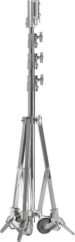 Kupo Master High Cine Stand with Triple Function Universal Head, Heavy Duty Steel Construction, Leveling Leg, Extended Height up to 14.6', High Load Support up to 88.2lbs, Silver (KS500412) in Kuwait