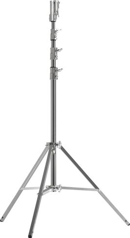 Kupo Master High Cine Stand with Triple Function Universal Head, Heavy Duty Steel Construction, Leveling Leg, Extended Height up to 14.6', High Load Support up to 88.2lbs, Silver (KS500412) in Kuwait