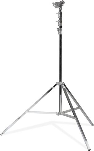 Kupo Master High Cine Stand with Triple Function Universal Head, Heavy Duty Steel Construction, Leveling Leg, Extended Height up to 14.6', High Load Support up to 88.2lbs, Silver (KS500412) in Kuwait