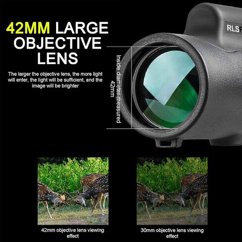10×42 Monocular Telescope, Adult High-Definition High-Magnification Monoculars BAK4 Prism Waterproof Anti-Fog Monoculars with Hand Strap Mobile Phone Holder Tripod for Bird Watching Hiking in Kuwait