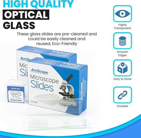 OMAX 40X-2000X Binocular Compound LED Microscope+Blank Slides & Covers+Lens Cleaning Paper in Saudi Arabia