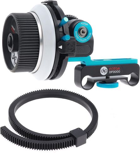 foto4easy Follow Focus with A/B Hard Stops and Gear Ring Belt for Sony Canon Nikon DSLR Camera Blackmagic BMPCC 4K Video Camera,Fits 15mm Rod Rail System in Saudi Arabia