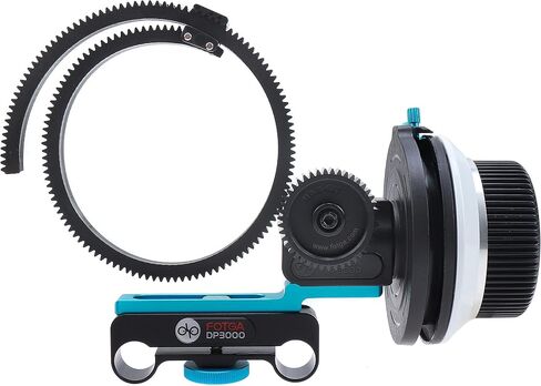 foto4easy Follow Focus with A/B Hard Stops and Gear Ring Belt for Sony Canon Nikon DSLR Camera Blackmagic BMPCC 4K Video Camera,Fits 15mm Rod Rail System in Saudi Arabia