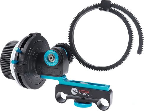 foto4easy Follow Focus with A/B Hard Stops and Gear Ring Belt for Sony Canon Nikon DSLR Camera Blackmagic BMPCC 4K Video Camera,Fits 15mm Rod Rail System in Saudi Arabia