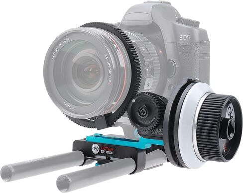 foto4easy Follow Focus with A/B Hard Stops and Gear Ring Belt for Sony Canon Nikon DSLR Camera Blackmagic BMPCC 4K Video Camera,Fits 15mm Rod Rail System in Saudi Arabia