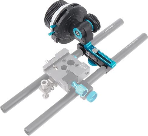 foto4easy Follow Focus with A/B Hard Stops and Gear Ring Belt for Sony Canon Nikon DSLR Camera Blackmagic BMPCC 4K Video Camera,Fits 15mm Rod Rail System in Saudi Arabia