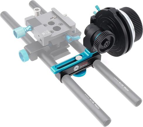 foto4easy Follow Focus with A/B Hard Stops and Gear Ring Belt for Sony Canon Nikon DSLR Camera Blackmagic BMPCC 4K Video Camera,Fits 15mm Rod Rail System in Saudi Arabia