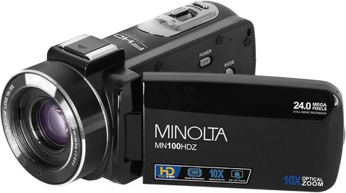 Minolta MN100HDZ 1080p Full HD / 24 MP Night Vision Camcorder with 10x Optical Zoom in Kuwait