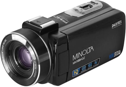 Minolta MN100HDZ 1080p Full HD / 24 MP Night Vision Camcorder with 10x Optical Zoom in Kuwait