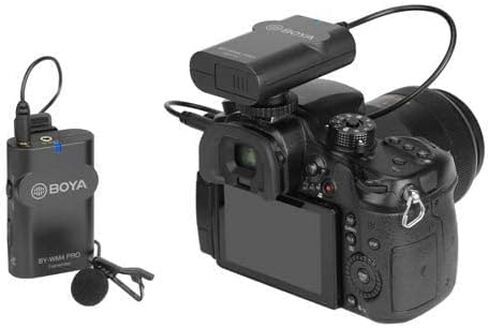 BOYA 2.4G Wireless Lavalier Microphone System, WM4 PRO-K2 Lapel Clip-on Mini Wireless Mic Compatible with Canon Nikon Sony DSLR Camera iOS Android Smartphone Audio Recorder YouTube Facebook Vlogging in Saudi Arabia