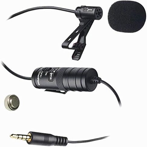 Sony Alpha a6500 Digital Camera External Microphone Vidpro XM-L Wired Lavalier microphone - 20' Audio Cable - Transducer type: Electret Condenser in Saudi Arabia