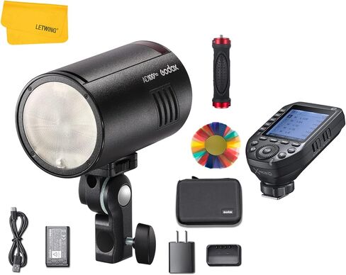 Godox AD100Pro Flash Monolight، 100W 2.4G Wireless HSS 1/8000s Pocket Flash، خفيف الوزن مدمج، بطارية ليثيوم 2600 مللي أمبير في الساعة 360 طاقة كاملة، ومضات TTL مع مشغل فلاش لاسلكي Godox XProII-C TTL in Saudi Arabia