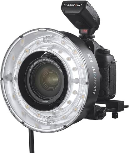 Flashpoint R200 Ring Flash Head for eVOLV200 and eVOLV200 Pro Pocket Flash, Ultra-Powerful 200ws Flash Ring Light w/Built-in Modeling Lamp, Shadow-Free Lighting for Flash Photography & Macro Shots in Kuwait