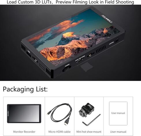FEELWORLD CUT6S 6 بوصة، شاشة تعمل باللمس الموجي 1920x1080 HDR HDMI Loop Out LUT 4K مدخل HDMI SDI، كاميرا تسجيل ميدانية DSLR USB2.0 مسجل in Kuwait