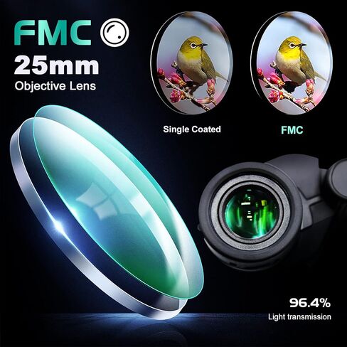 مناظير صغيرة الحجم مقاس 12×25 للبالغين والاطفال، سهلة التركيز وخفيفة التحمل للرحلات البحرية ومشاهدة الطيور والسفر والمسرح والمشي لمسافات طويلة ومشاهدة المعارض ومراقبة النباتات والحيوانات. in Kuwait