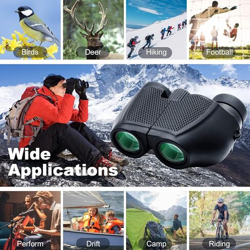مناظير صغيرة الحجم مقاس 12×25 للبالغين والاطفال، سهلة التركيز وخفيفة التحمل للرحلات البحرية ومشاهدة الطيور والسفر والمسرح والمشي لمسافات طويلة ومشاهدة المعارض ومراقبة النباتات والحيوانات. in Kuwait