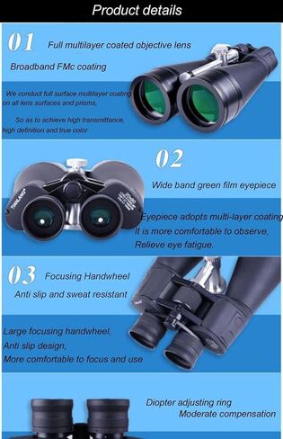 SKYOPTIKST منظار فلكي قوي 20X80 BAK4/Poro Prism تلسكوب بصري لصيد الطيور ومشاهدة الطيور 168ft/1000yds، فيلم أخضر واسع النطاق متعدد الطبقات in Kuwait