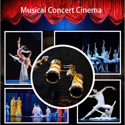 Opera Glasses Binoculars, 3X25 Lorgnette Theater Glasses, BK9 Optical Lens Mini Compact Foldable Vintage Theater Glasses with Adjustable Handle for Concert Cinema Adults Men Women in Saudi Arabia