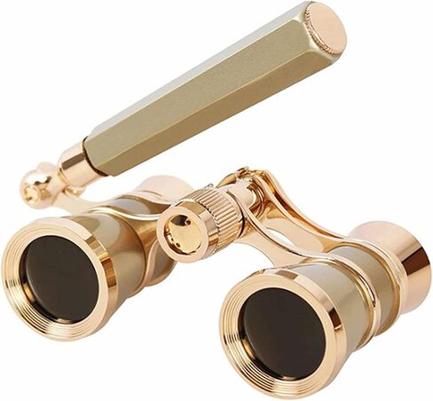 Opera Glasses Binoculars, 3X25 Lorgnette Theater Glasses, BK9 Optical Lens Mini Compact Foldable Vintage Theater Glasses with Adjustable Handle for Concert Cinema Adults Men Women in Saudi Arabia