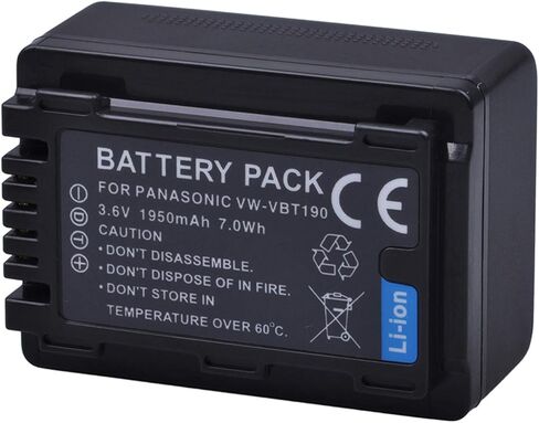 Battery Pack for Panasonic HC-V380, HC-V385, HC-V510, HC-V520, HC-V530, HC-V550 Full HD Camcorder in Kuwait