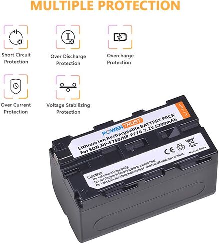PowerTrust NP-F750 NP-F770 Battery for Sony F750 F770 NP-F730 NP-F960 NP-F970 NP-F550 CD-SC5 CCD-TRV80PK DCR-TRV820 CCD-SC55 Batteries in Saudi Arabia