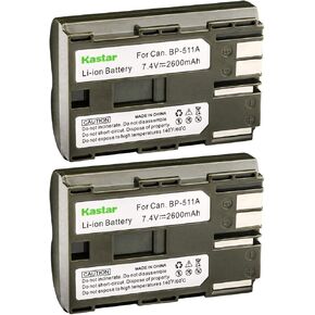 Kastar Replacement Battery 2-Pack for Canon BP-511 / BP-508 / BP-512 / BP-522 and Canon PowerShot G2 / G3 / G5 / G6 / ZR-10 / ZR-20 / ZR-40 / ZR-50 / ZR-60 / ZR-70 Cameras in Saudi Arabia