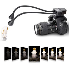 JJC 10 مستويات سطوع LED ضوء ذراع ماكرو، CRI 95+ 5600K إضاءة تصوير ماكرو مع شحن USB-C لكاميرا Canon Nikon Sony Olympus Pentax DSLR لإدراج مجوهرات النبات عن قرب in Kuwait