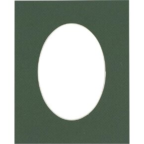 8x11 Mat Bevel Cut for 6x9 Photos - Precut Hunter Green Oval Shaped Photo Mat Board Opening - Acid Free Matte to Protect Your Pictures - Bevel Cut for Family Photos, Pack of 1 Matboard in Saudi Arabia