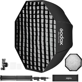 Godox 31.5" / 80cm Octagon Flash Softbox with Grid/2m Light Stand/Type-E Hot Shoe Holder Bracket Octobox for Flash Speed Light in Saudi Arabia