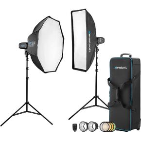 مجموعة إضاءة Westcott FJ400 Strobe 2-Light للموقع والاستوديو مع مشغل لاسلكي FJ-X3 S (متوافق مع Sony) in Kuwait