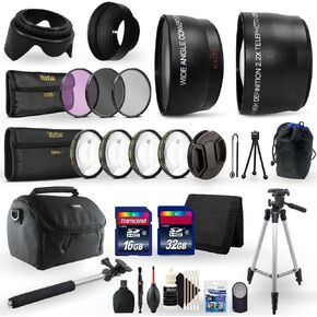 Accessory Kit for Canon EOS 750D Digital SLR with 58mm Fisheye Telephoto + Wide Angle Lens + Filter + Macro Kit + 48GB Memory Card + Top Accessory Kit in Saudi Arabia