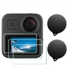 ULBTER Screen Protector for Gopro MAX/Max 2025 + Lens cap [3+2Pack] | Tempered Glass for Go pro MAX 1/ Max 2025 360 Camera [Not for Max 2] + Lens cover 0.3mm 9H Hardness Anti-Scrach Anti-Bubble in Kuwait