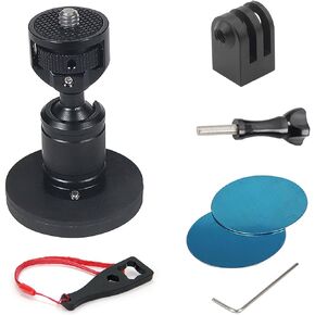 Magnetic Camera Mount, 360° Adjustable Magnetic Suction Holder 1/4 Screw Mount Adapter for GoPro Hero Camera, AKASO Action Camera, Insta360 Action Camera, DJI Osmo Action Camera in Kuwait