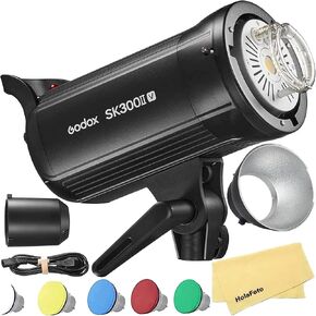 Godox SK300II-V SK300IIV 300Ws Professional Studio Strobe Flash Light,GN58 0.1-1.5S Recycle Time,2.4G X System,Bowens Mount with 10W LED Modeling Lamp for Wedding,Portrait,Fashion,Product Photography in Saudi Arabia