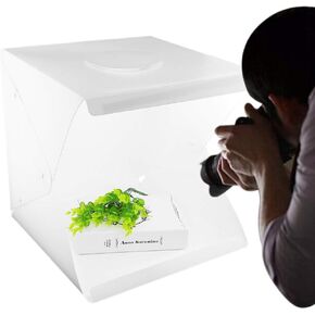 قماش خلفية استوديو تصوير صغير، 40 × 40 × 40 سم / 15.75 × 15.75 × 15.75 بوصة LED، قابلة للطي، خلفية صندوق خيمة إضاءة لشحن USB مثالية لتصوير المنتجات الصغيرة in Kuwait