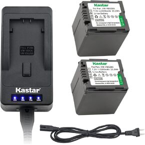 Kastar LED Super Fast Charger + 2 Battery Replacement for Panasonic VW-VBG260 VW-VBG130 AG-AC7 AF100 AG-HMC40 AG-HMC80 AG-HMC150 HDC-HS250 HDC-HS300 HDC-HS700 HDC-SD600 HDC-SD700 HDC-SDT750 HDC-TM300 in Kuwait