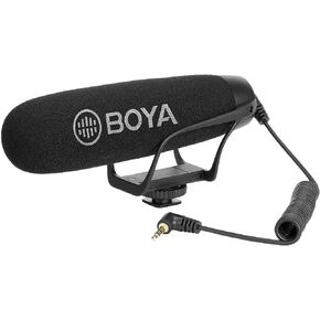 BOYA BY-BM2021 ميكروفون فيديو Shotgun-Mic مكثف على الكاميرا للهواتف الذكية وكاميرا DSLR وكاميرا الفيديو والبث المباشر وتسجيل الفيديو