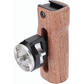 SZRIG Adjustable Wooden Handgrip with M6 Rosette Mount & Top hot Shoe Mouth for DLSR Camera Cage Kit (Switch Right or Left Hand) in Saudi Arabia