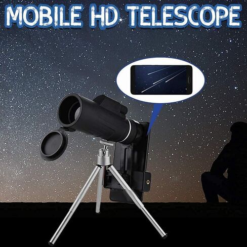 Zoom Optical HD Lens Monocular Telescope Tripod+ Clip for Universal Phone Suitable for Hunting Hiking Exploring Watching Sailing Bird Watching in Saudi Arabia