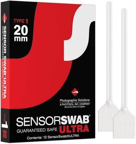 Photographic Solutions Sensor Swab Ultra 17mm Type-2 Digital Imaging Sensor Cleaner Swabs for Cleaning APS-C Mirrored or Mirrorless Cameras. Sensor Dust & Oil Remover (Pack of 12) in Kuwait
