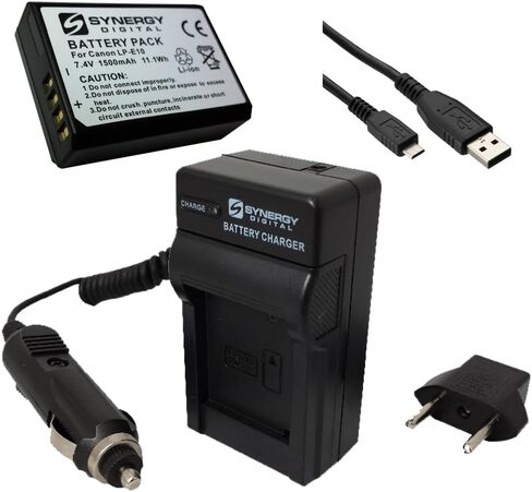 Synergy Digital Accessory Kit, Compatible with Canon EOS Rebel T100 Digital Camera Includes: SDLPE10 Battery, SDM-1539 Charger, USBM USB Cable in Saudi Arabia