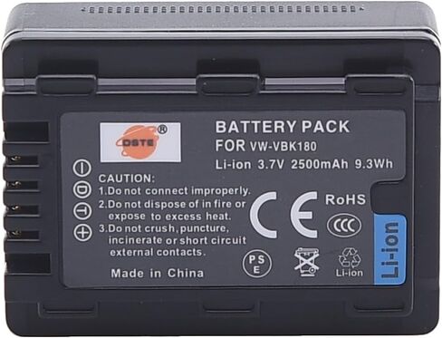 DSTE Replacement for VW-VBK180 Li-ion Battery Compatible Panasonic SDR-H100 H101 HC-V500 V700 HDC-HS80 SD90 TM80 TM90 Camera as VW-VBL090 in Saudi Arabia