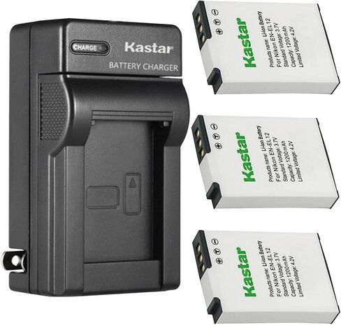 Kastar AC Wall Battery Charger Replacement for Nikon EN-EL12 ENEL12 Battery, Nikon MH-65 MH-65P Charger, Nikon Coolpix S9600, Coolpix S9700, Coolpix S9 Camera in Saudi Arabia